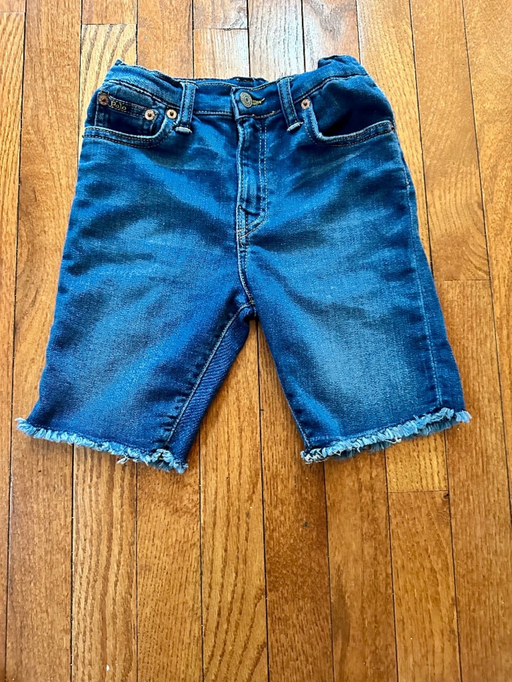 Polo Ralph Lauren Boys Denim Shorts | Frayed Hem Jean Shorts Size 7